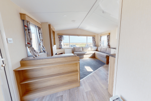 New Europa Caernarfon 28ft x 12ft - 2 bed static caravan for sale at Castel Cove Caravan Park, Abergele North Wales - Open Plan View