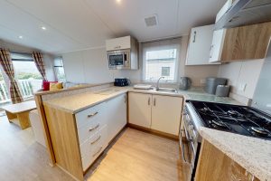 2018 Willerby Sierra 36ft x 12ft - 2 bed Static Caravan Holiday Home for Sale - Castle Cove Caravan Park - Beach Caravan Park North Wales - Kitchen