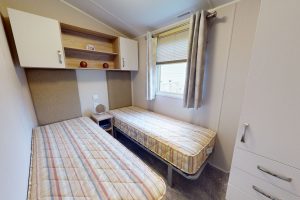 2018 Willerby Sierra 36ft x 12ft - 2 bed Static Caravan Holiday Home for Sale - Castle Cove Caravan Park - Beach Caravan Park North Wales - Twin Bedroom